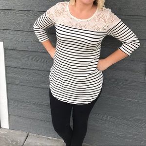 Black and white striped top!